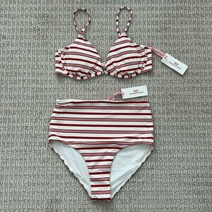 Women’s Vineyard Vines High Waist Bikini Swim Suit Medium‎ Bottom Large Top NWT